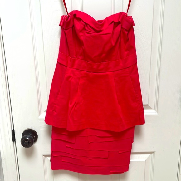 BCBGmaxazria red strapless dress, BCBG, size 02 - Picture 1 of 6